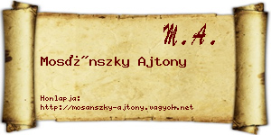 Mosánszky Ajtony névjegykártya